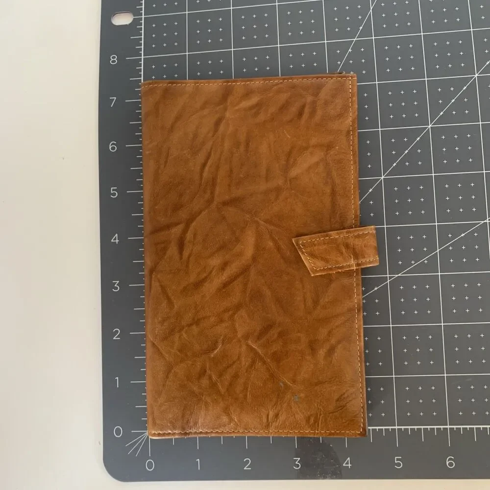Vintage Wallet Tan/Brown Cowhide Leather Passport/Ticket Holder 1960's Style 7X4